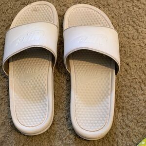 Nike White Slide Sandals